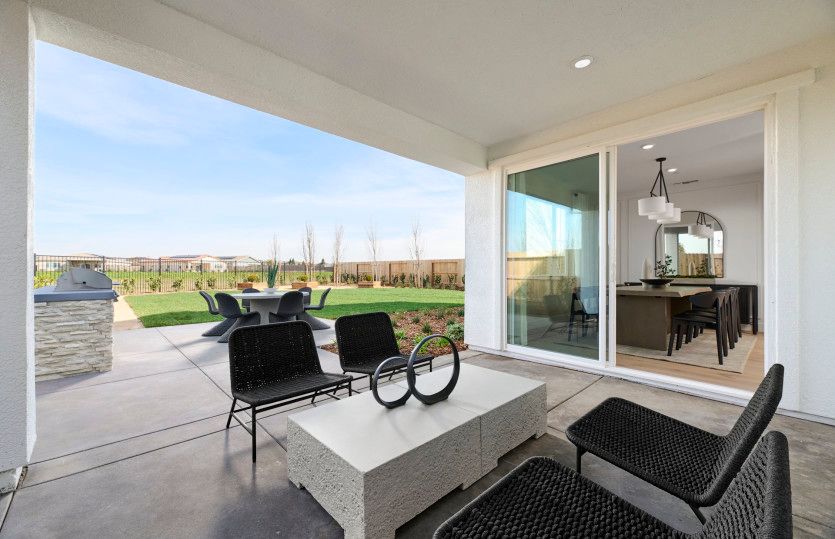 Back patio off gathering room offering indoor/outdoor living