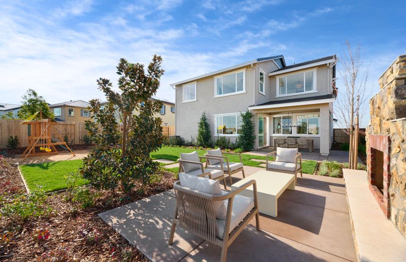 Backyard with plenty of seating