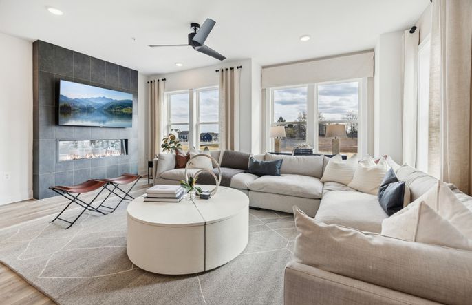Spacious Gathering Room with Optional Electric Fireplace