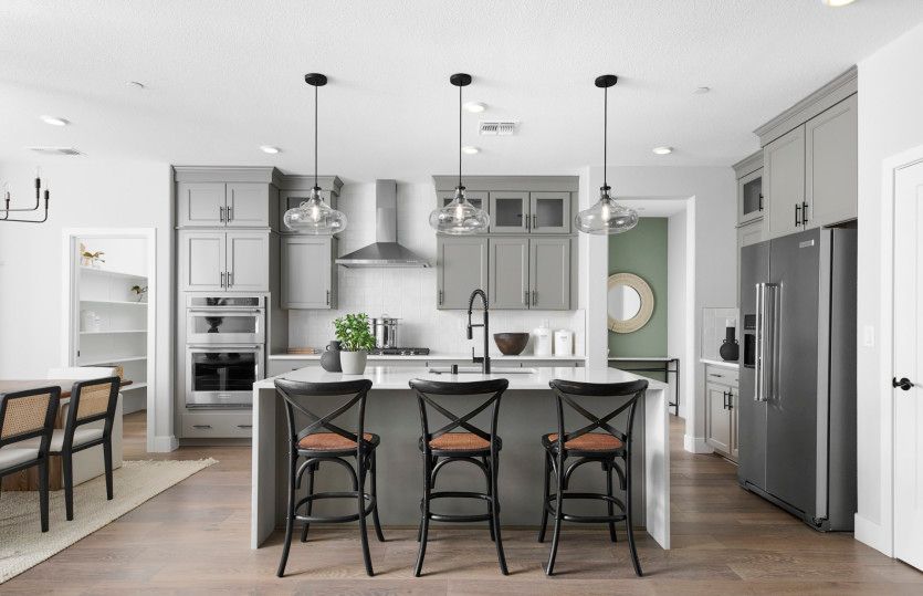 Luxurious kitchen with large center island