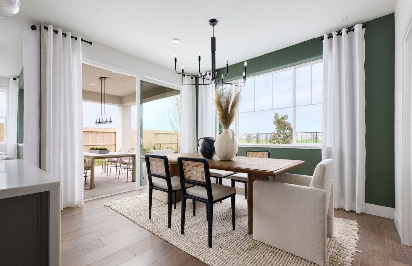 Cozy café area with patio access