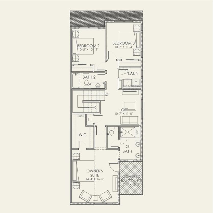 Second Floor 3 br / 2.5 ba