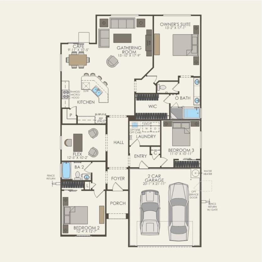First Floor 3 br / 2 ba