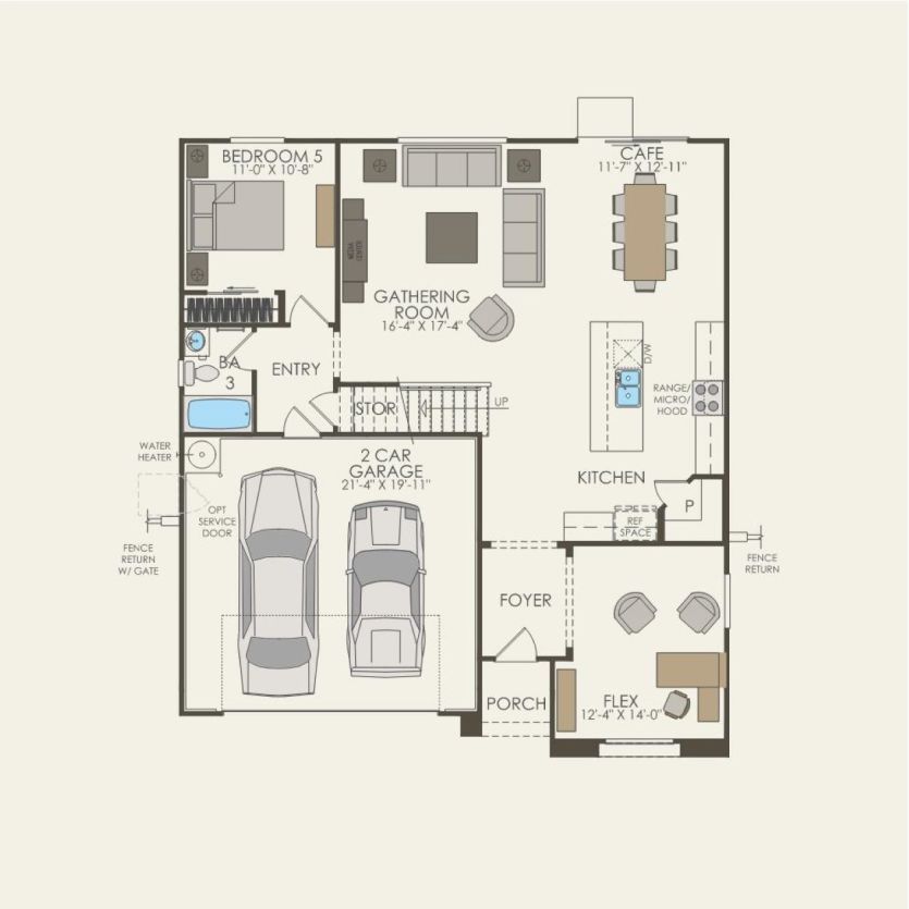 First Floor 5 br / 3 ba