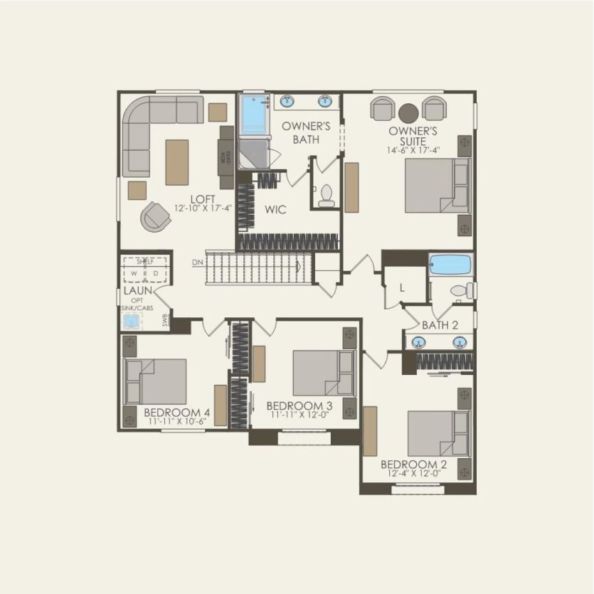 Second Floor 5 br / 3 ba