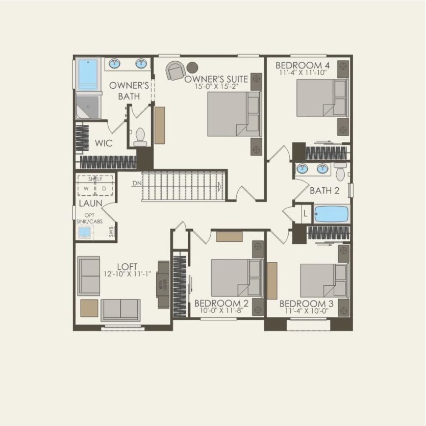 Second Floor 4 br / 2.5 ba