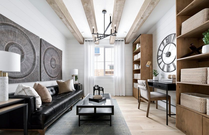 Versatile den space for lounging or working