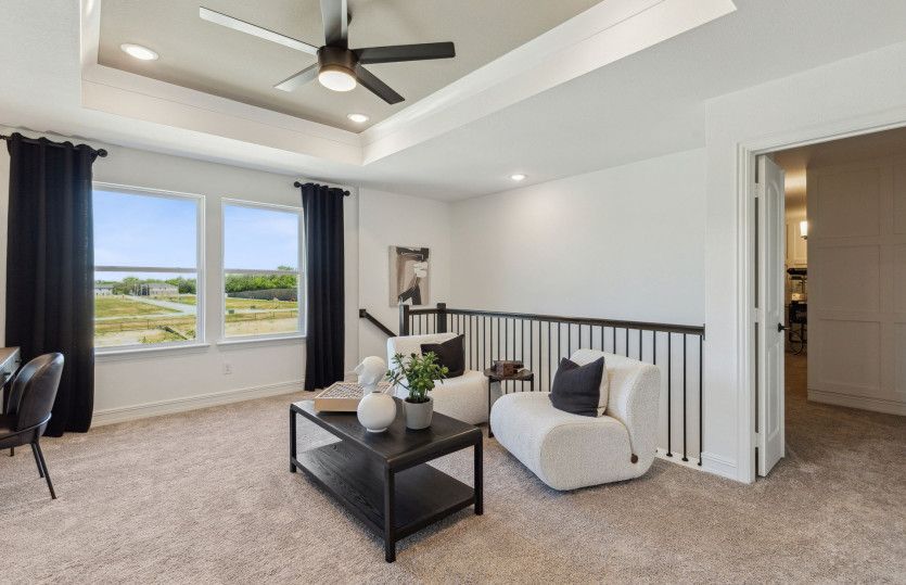 Game Room on Second Floor with Tray Ceiling
