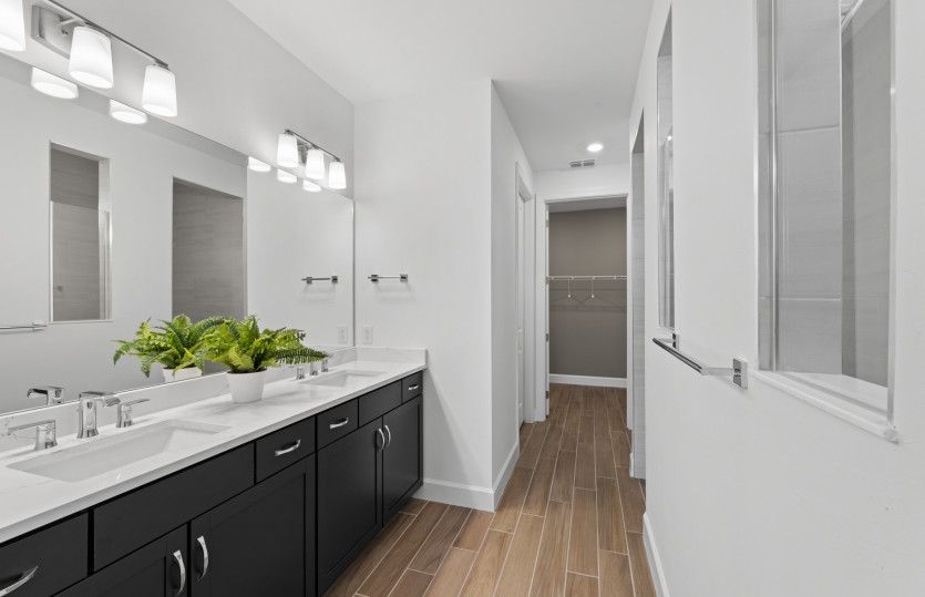 Owner's bathroom with double sink vanity