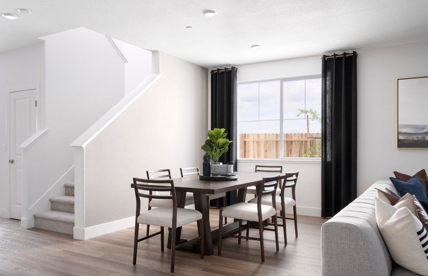 Dining nook leading into gathering area