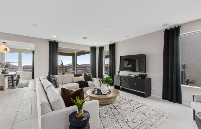 Popular open interior of the Tifton Walk home design creates seamless transitions from room to room