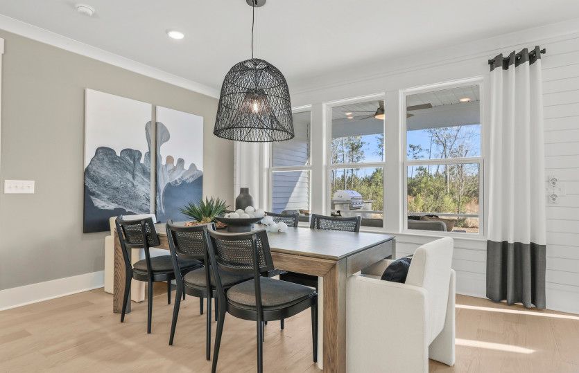 Host guests in the large dining room