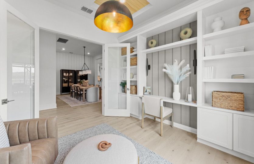 Den with french doors, perfect for a home office