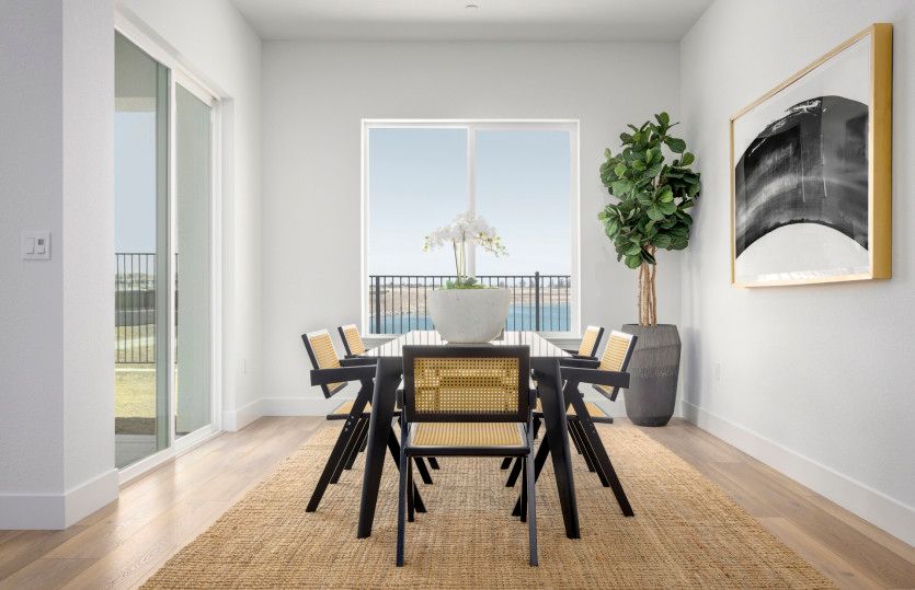 Café area with lake views