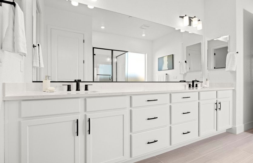Owner's suite bathroom with double vanity