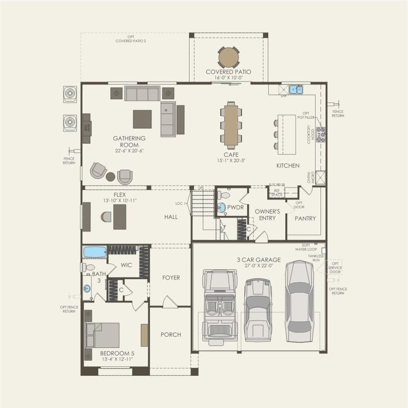 First Floor 5 br / 3.5 ba