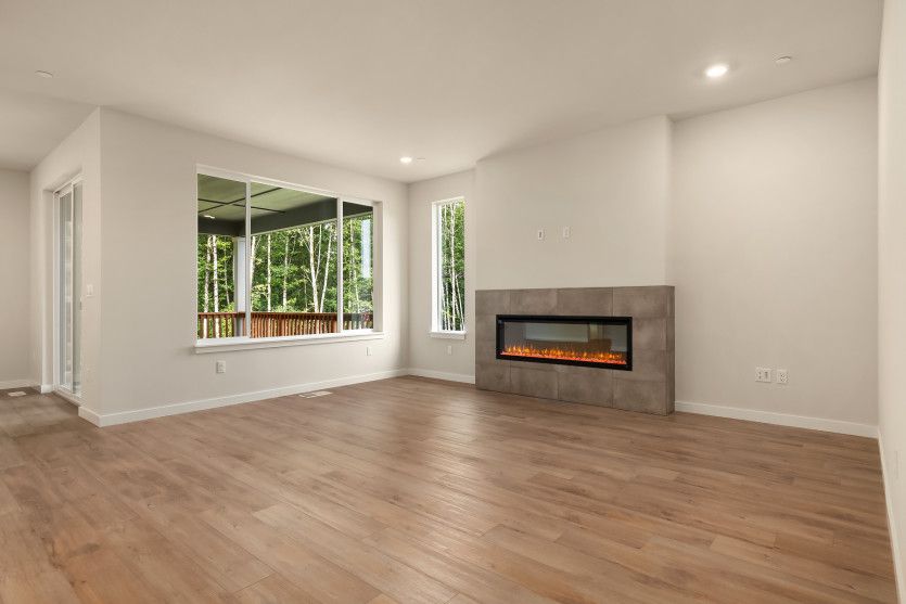 Large Living Space with Fireplace