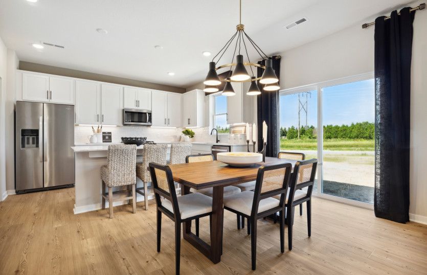 Dining Room and Bright White Kitchen