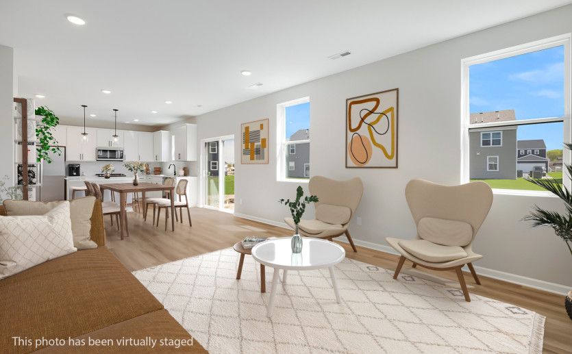 Gathering room looking into the kitchen