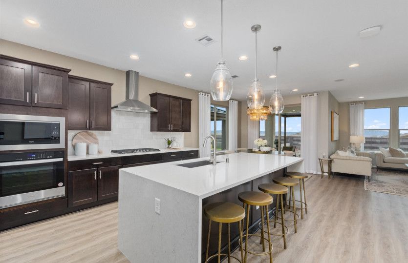 The Carissa kitchen allows for hosting dinner parties as well as managing busy work-week meals.