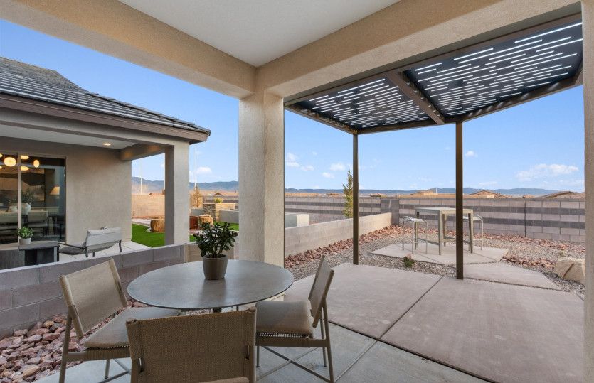 Covered patio perfect for outdoor relaxation.