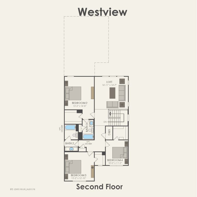 Second Floor 4 br / 3.5 ba