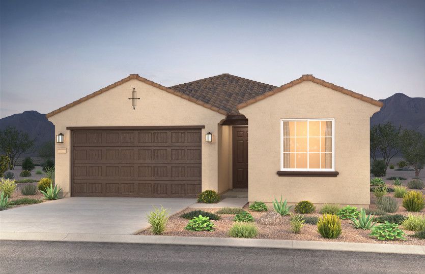 Home Exterior A of the Verbena design offers a simple but clean look and the option for several diff