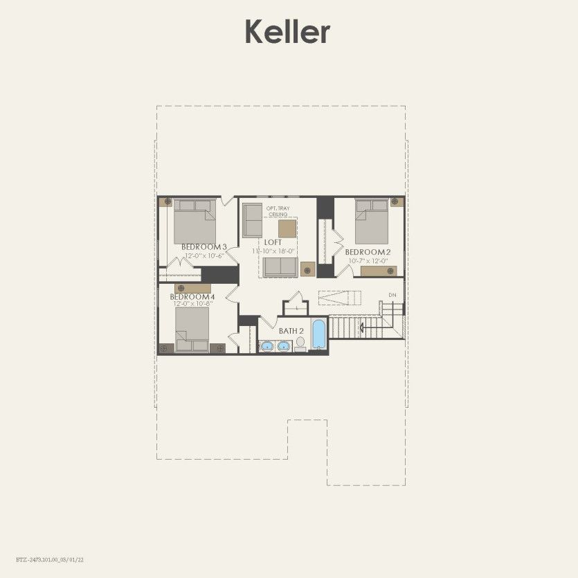 Second Floor 4 br / 2 ba