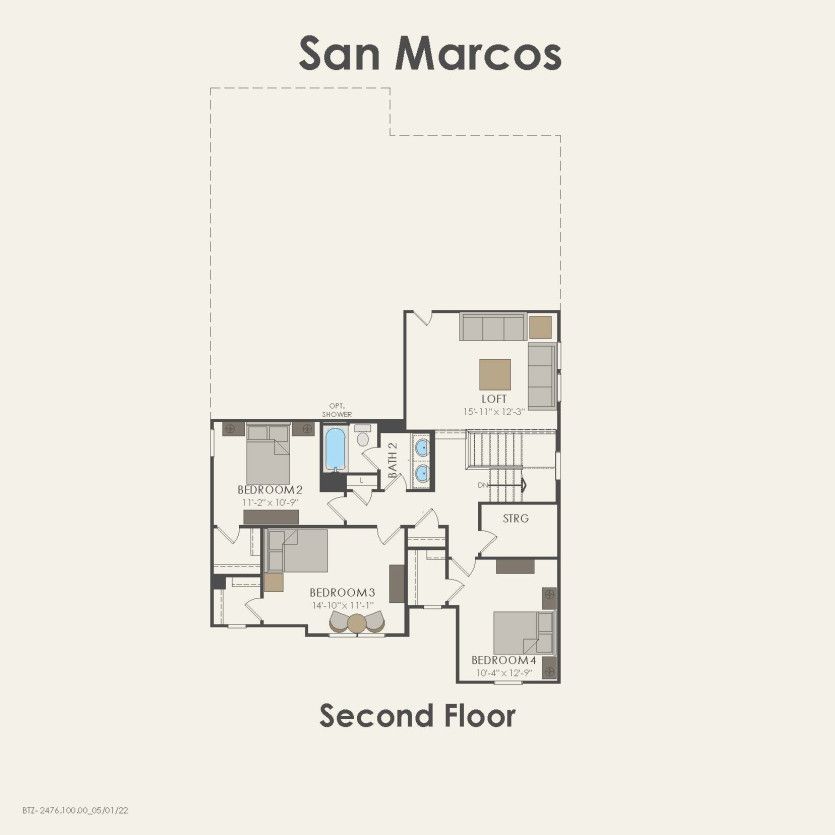 Second Floor 4 br / 2.5 ba