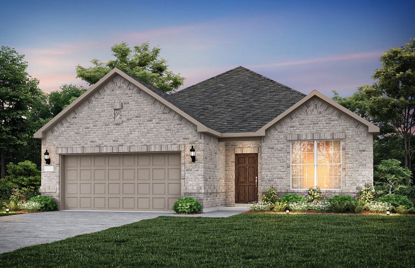 Exterior 31, with stone accents and a 2-car garage with extra storage space