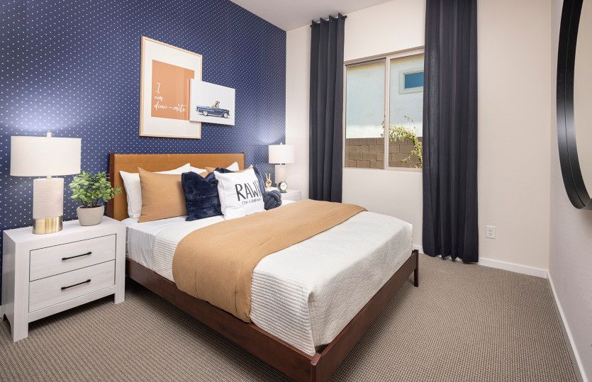 A roomy second bedroom in the Coventry II home design at Savio Ridge.