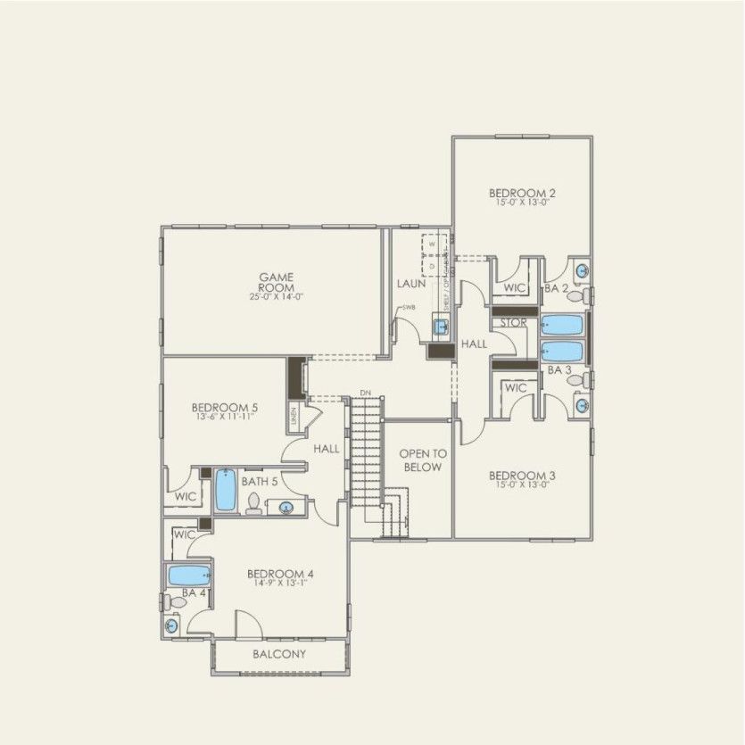 Second Floor 5 br / 5.5 ba