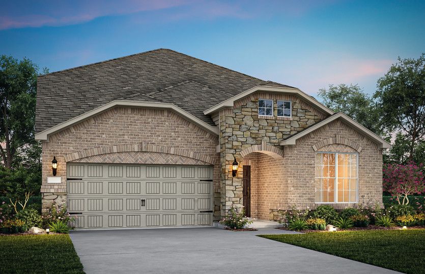 The Keller, a two-story home with 2-car garage, shown with Home Exterior 34