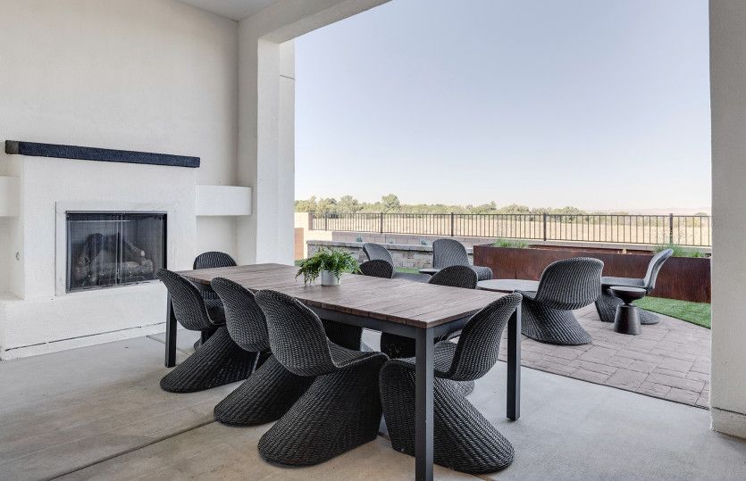 Exteriror fireplace perfect for outdoor gatherings.