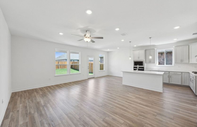 Bright kitchen with oversized island *model representation