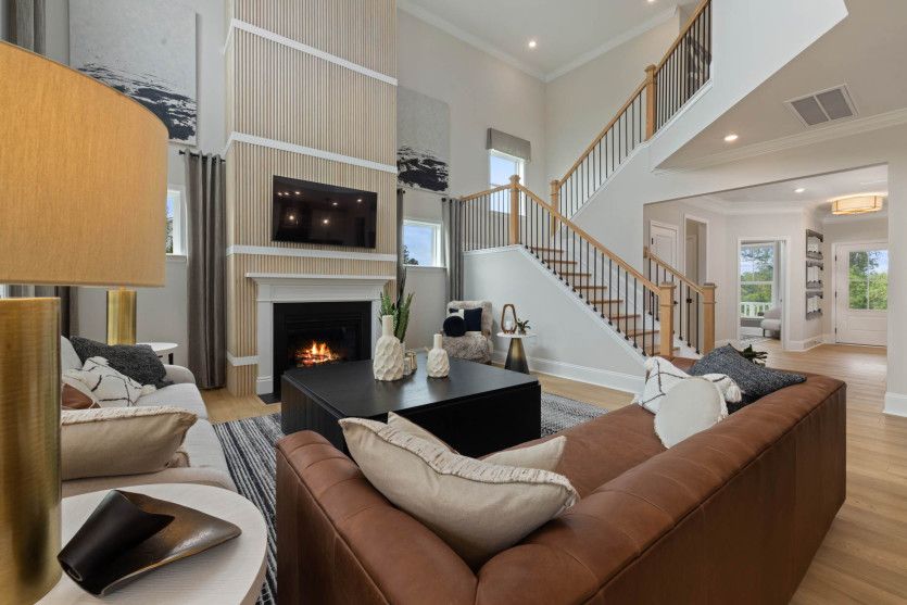 Large Living Space with Fireplace