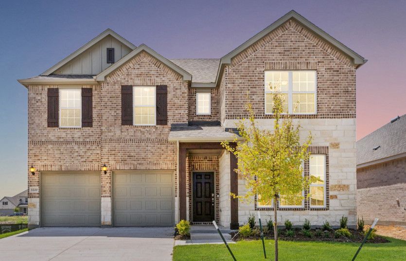 The Albany, a two-story home with 2-car garage and shutters