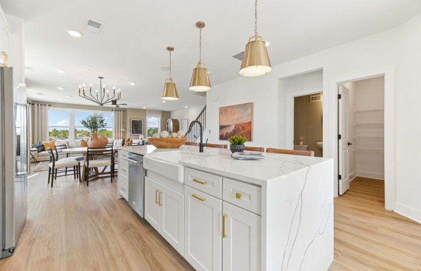 Gourmet Kitchen Opens to the Café and Gathering Room - Model Representation