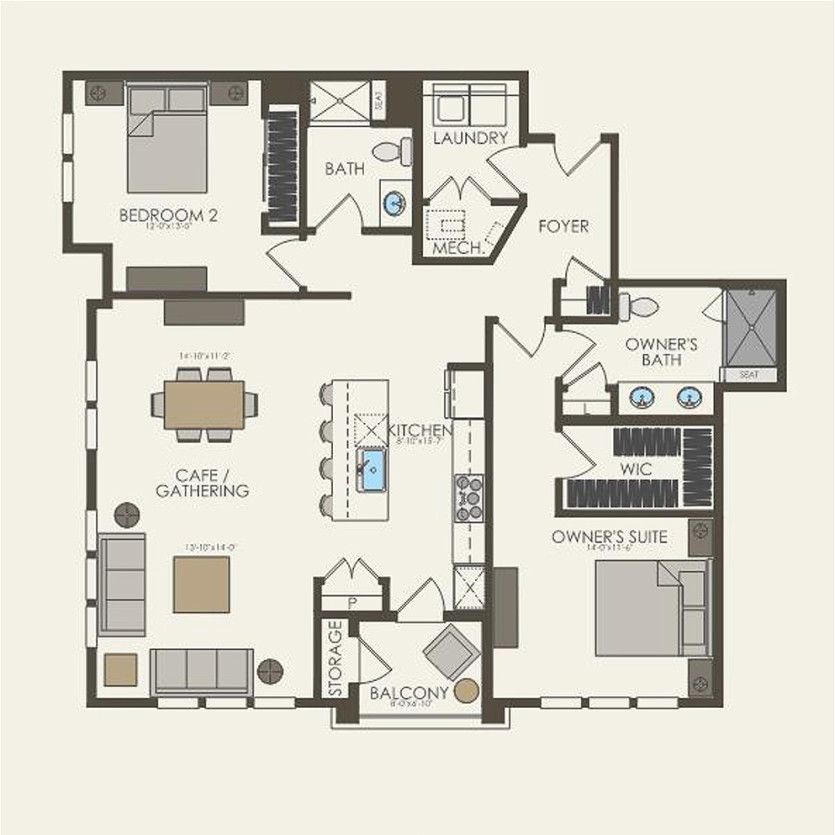 First Floor 2 br / 2 ba
