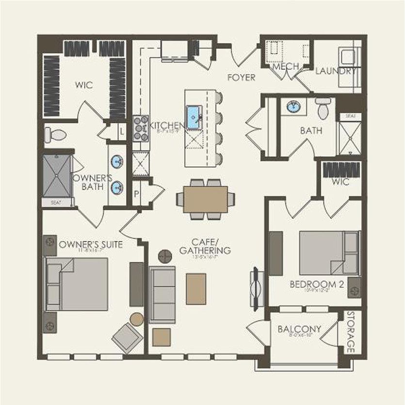 First Floor 2 br / 2 ba