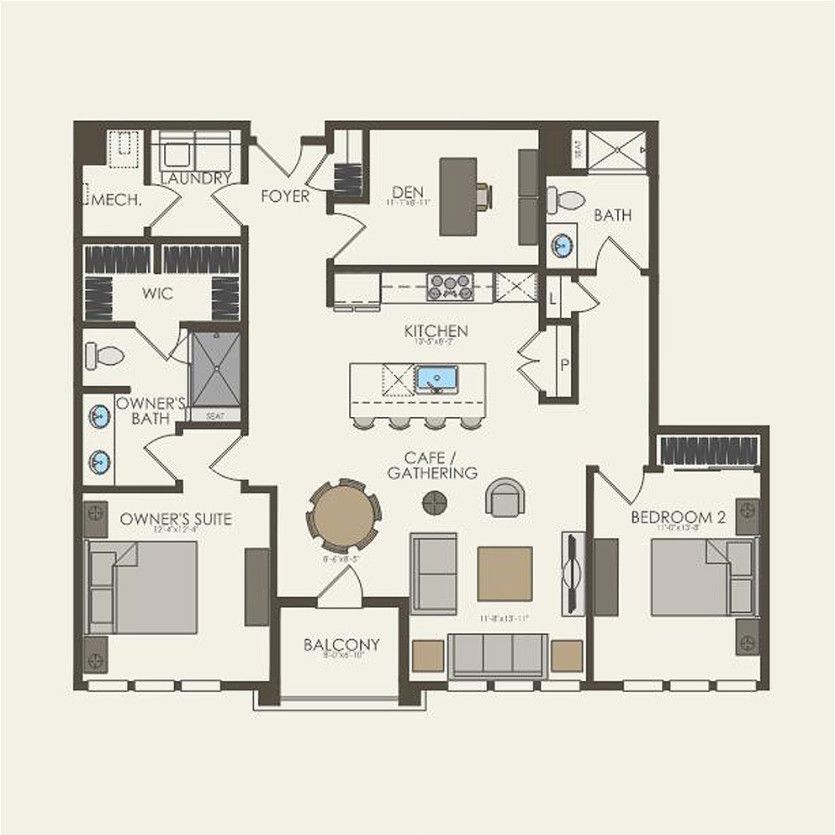 First Floor 2 br / 2 ba