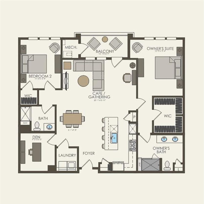 First Floor 2 br / 2 ba