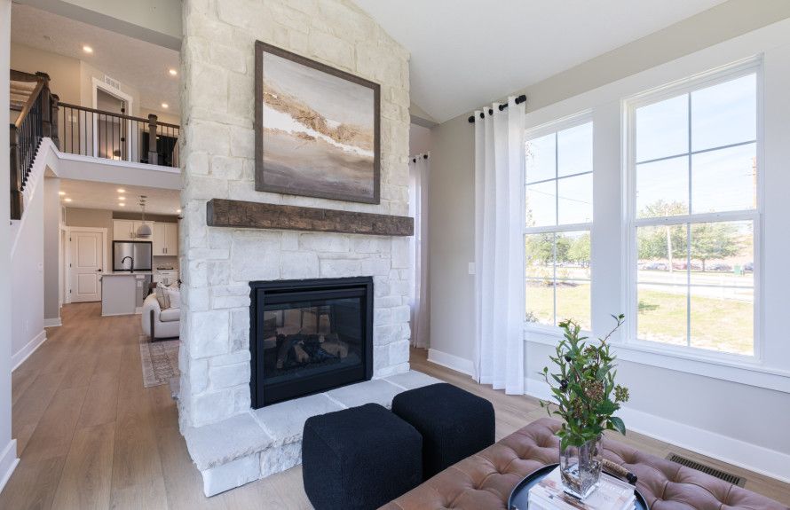 Sunroom with a Fireplace