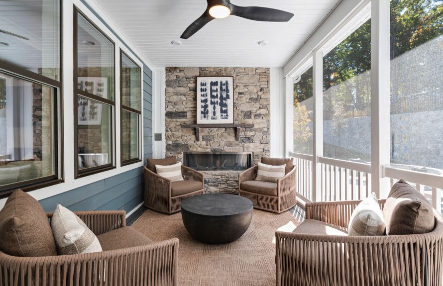 Screened Porch with Optional Fireplace