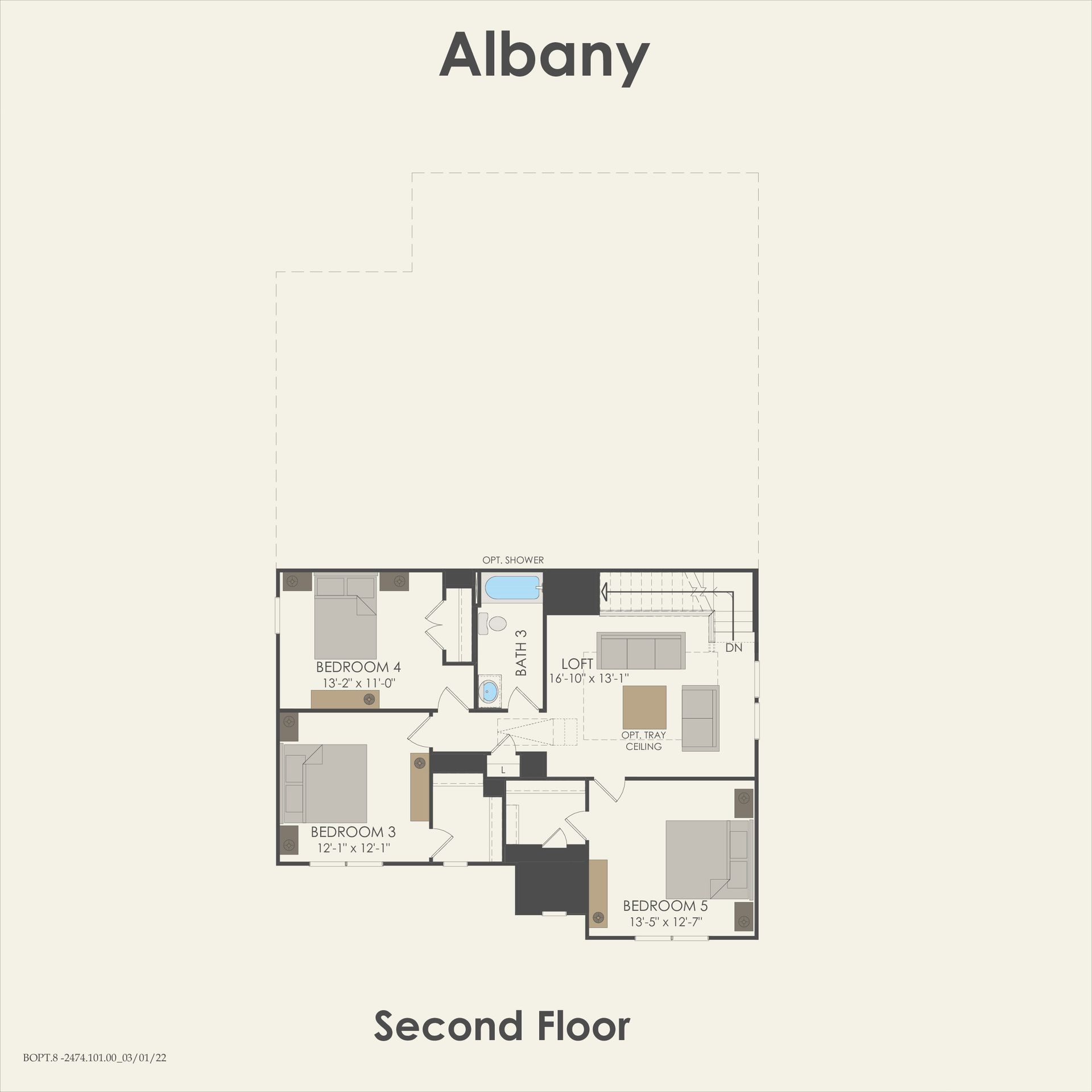 Second Floor 5 br / 3 ba