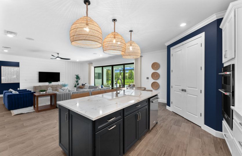 Center island in the kitchen