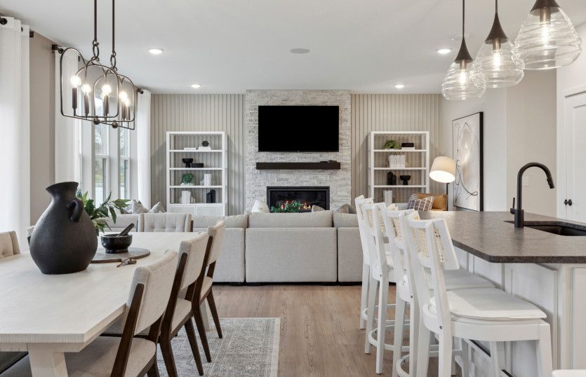 Seamless spaces that bring living, dining, and entertaining together.