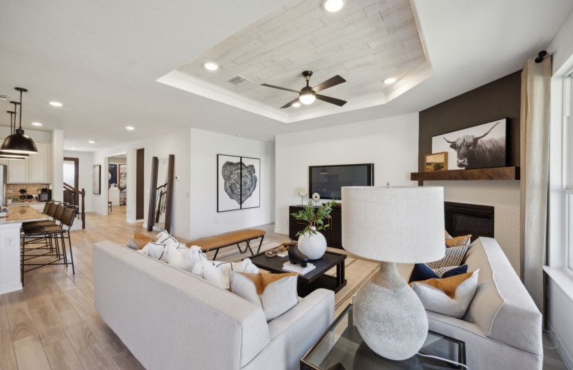 Tray ceiling in gathering room
