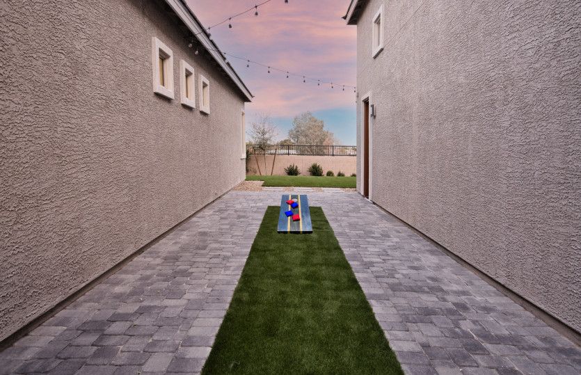 Side patio and RV Garage