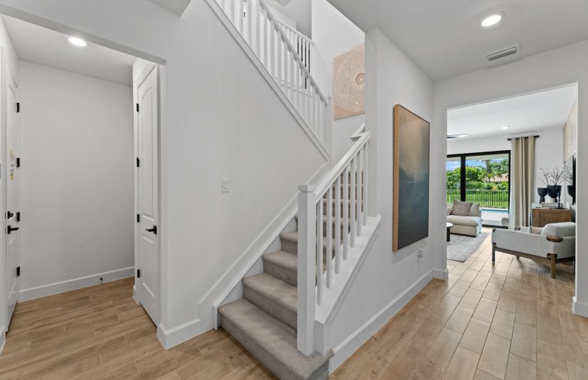 Spacious foyer with staircase